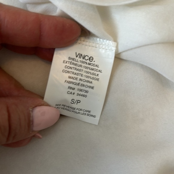 Vince Modal Silk Contrast Tank Ivory - Picture 7 of 7